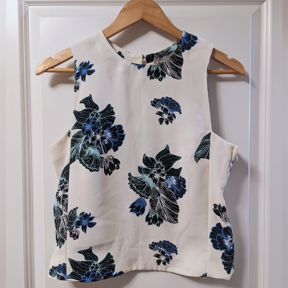 H&M Floral Tank with Open Back, Size 8